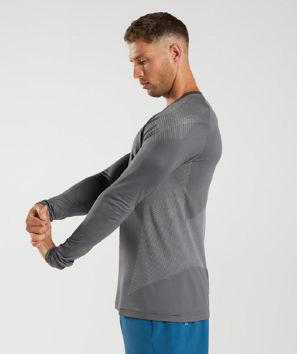 Long Sleeve Męskie Gymshark Apex Seamless Szare Szare | PL 3659UZG